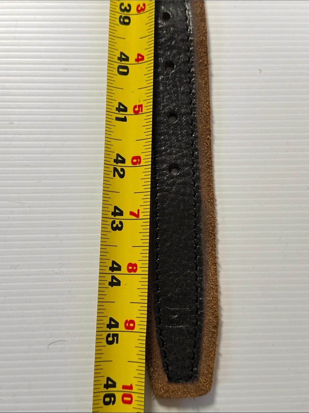 JOE'S Black Leather Brown Suede Raw Trim Men's Handmade Belt Size 38 Silver